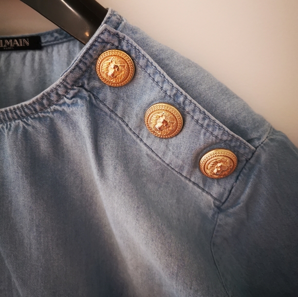 💯Authentic Balmain Denim T-Shirt - Picture 3 of 4